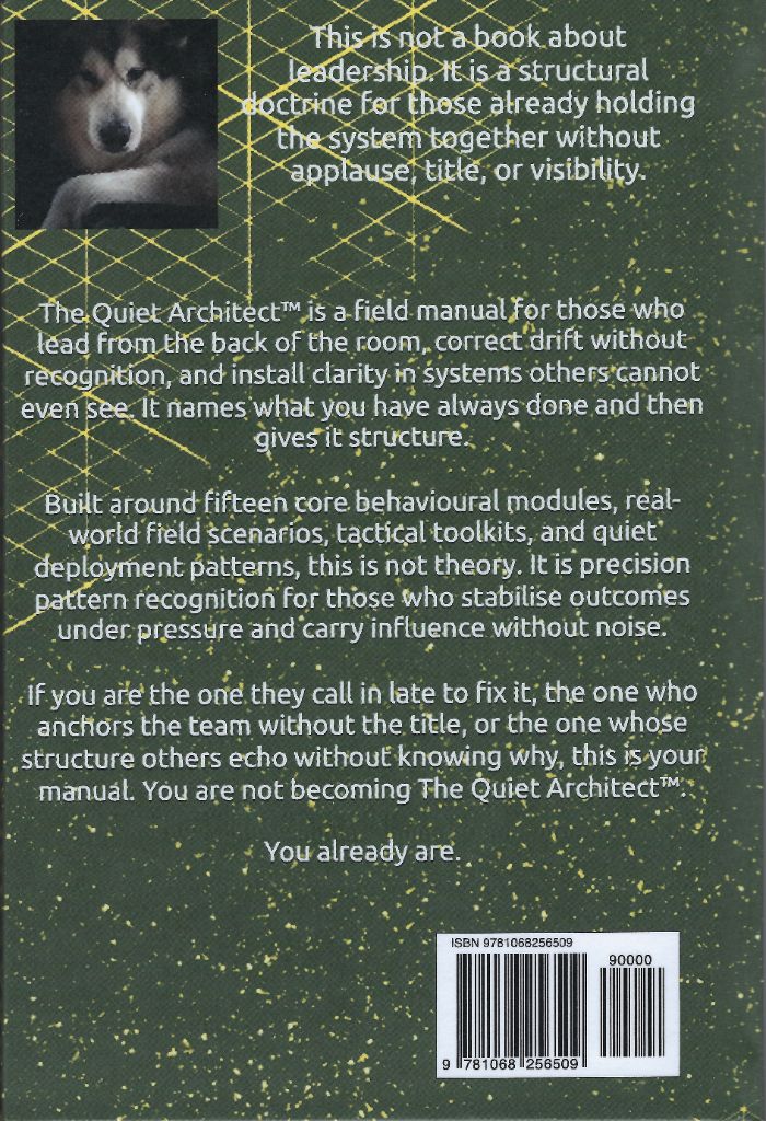 The Quiet Architect hardcover book back cover